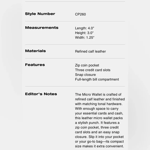 Coach Dark Stone Micro Wallet Trifold NWT - Picture 6 of 7